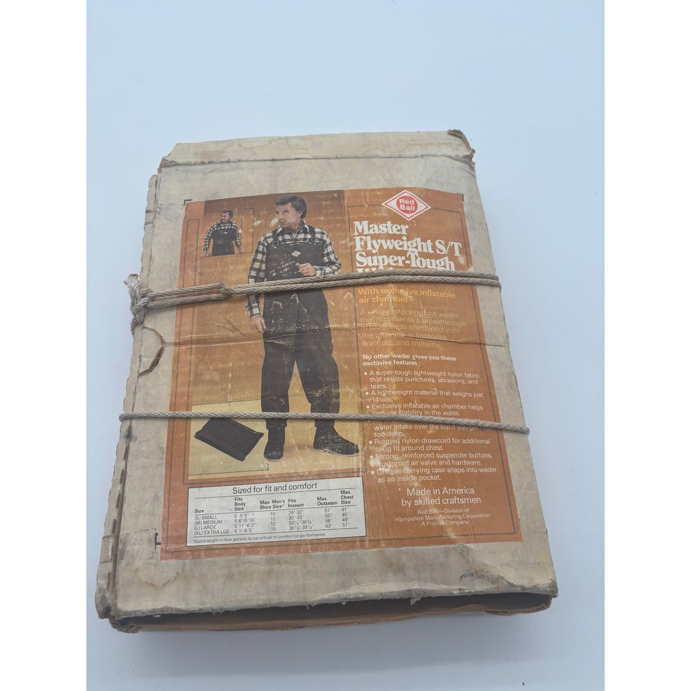 VINTAGE Red Ball‎ Master Flyweight S/T Super-Tough Waders Original Box